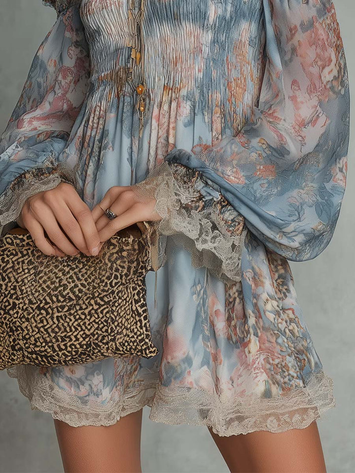Yvette | Romantische Off-Shoulder Jurk met Bloemendetails