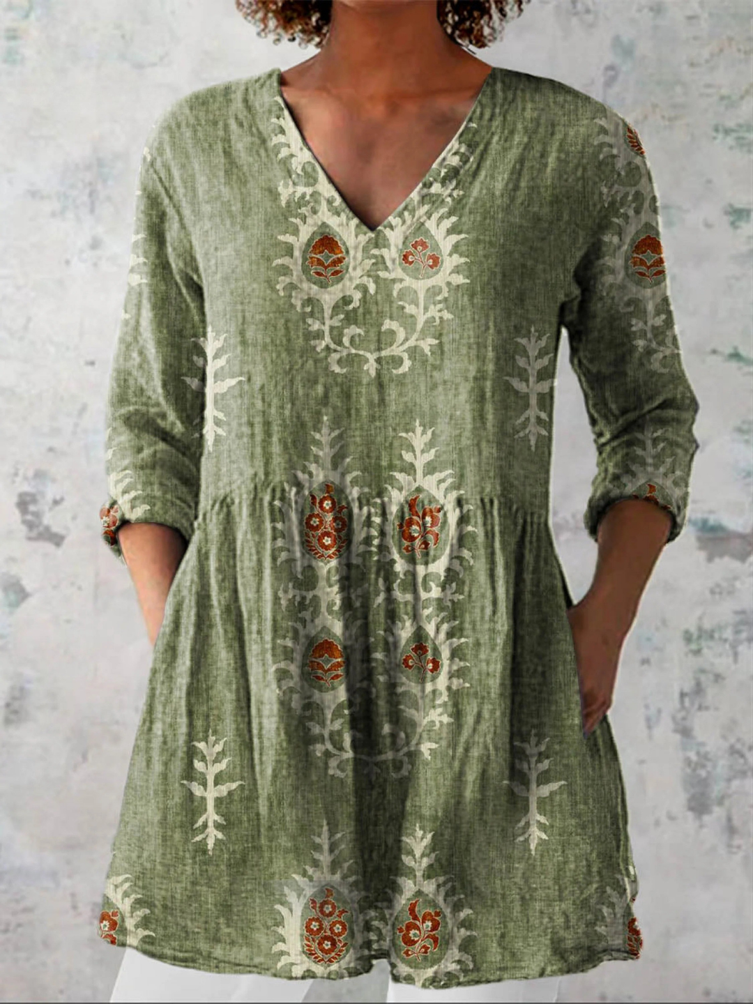 Elise | Lange blouse met V-hals