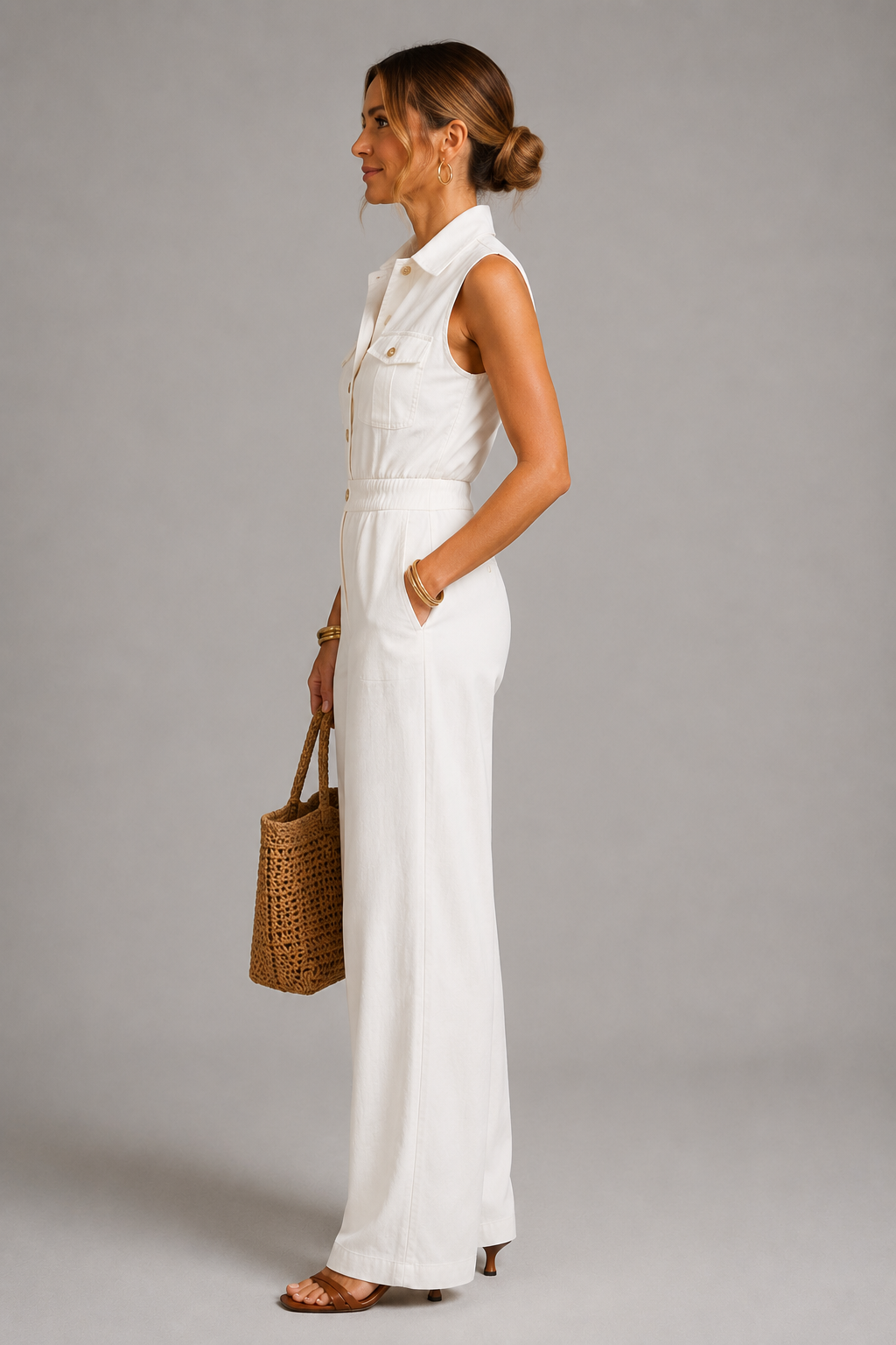 Ivory Linen Jumpsuit