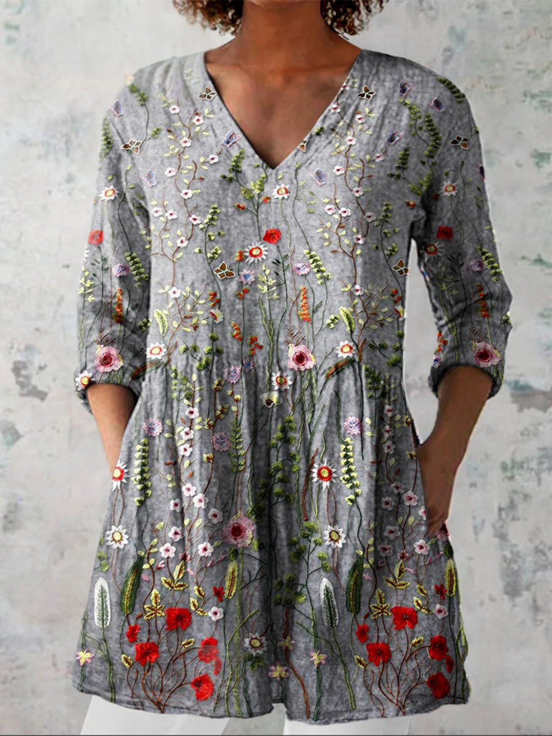 Amelie | Lange blouse met V-hals