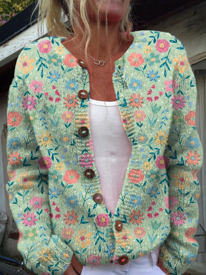 Foxfield Dames Vintage Bloemen Cardigan
