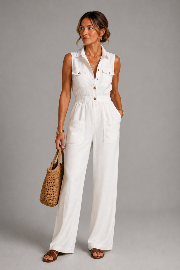 Ivory Linen Jumpsuit