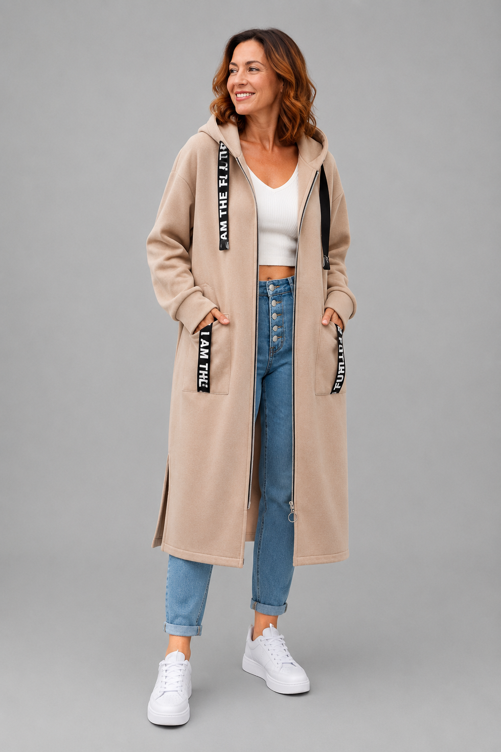 Sophie Oversized Damesmantel met Capuchon