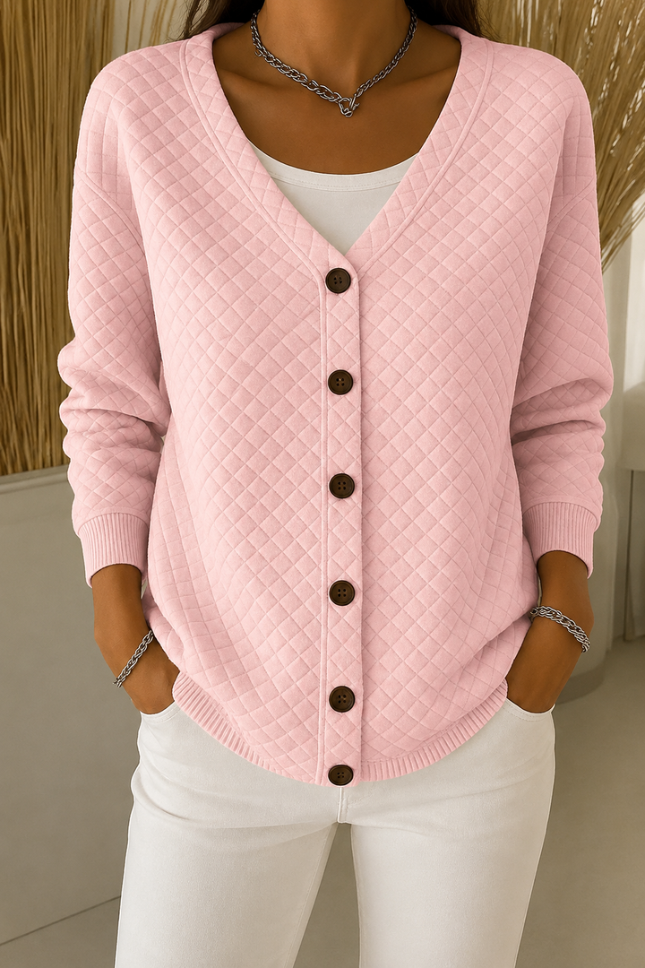 Bente | Gewatteerd Vest met Knopen