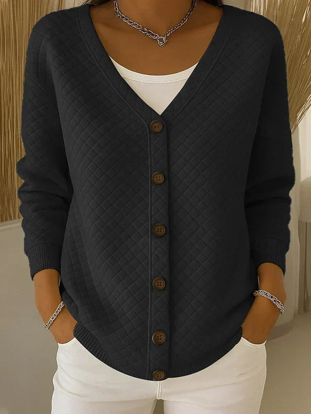 Bente | Gewatteerd Vest met Knopen
