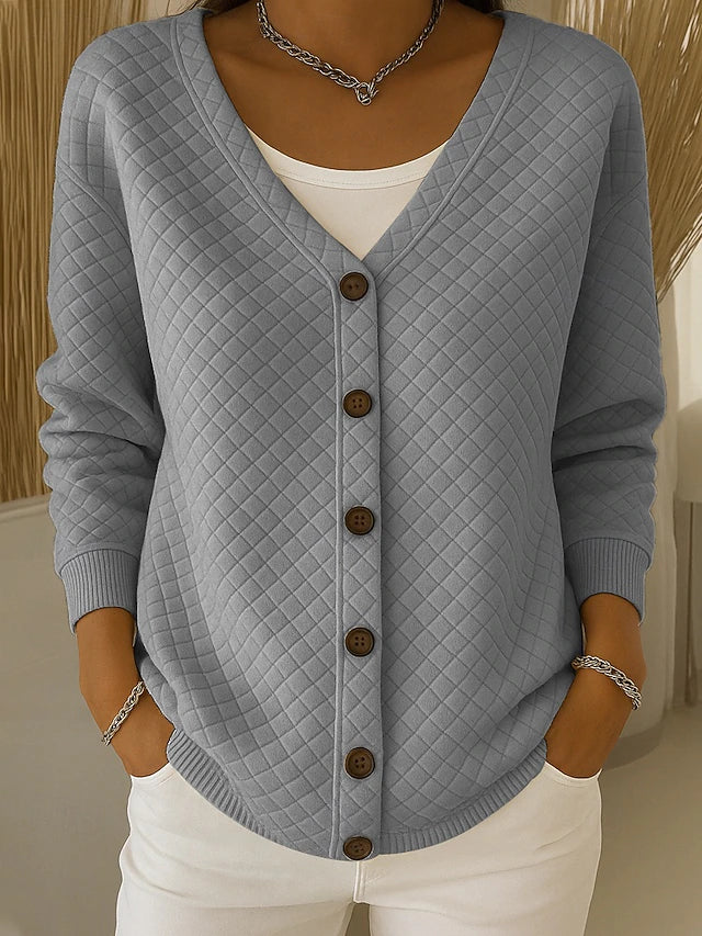 Bente | Gewatteerd Vest met Knopen