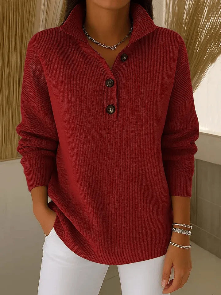 Saskia | Polo Trui met V-Hals
